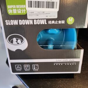 Blue Slow Down Dog Bowl